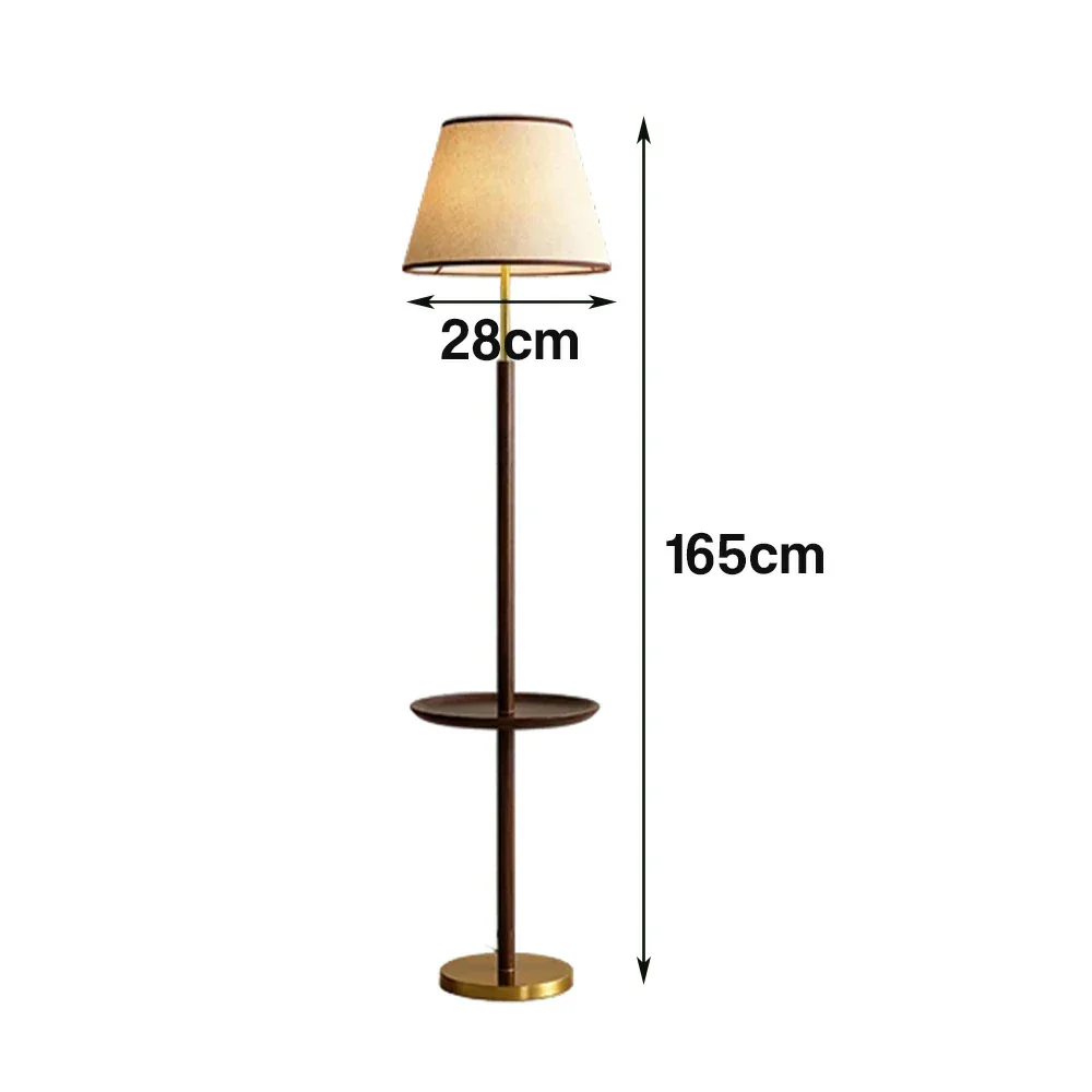 LIVARA Floor Lamp Three-Mode Lighting Beech Wood Tabletop Handwoven Fabric Shade Tip-Resistant Base - Image 5