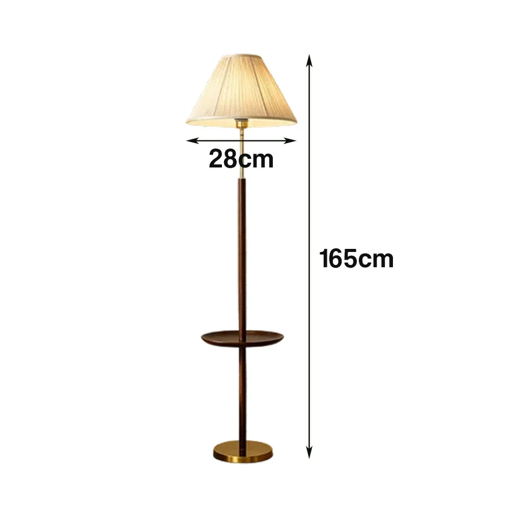 LIVARA Floor Lamp with Three Lighting Modes Beech Wood Top Handwoven Fabric Shade Stable Design - Image 5