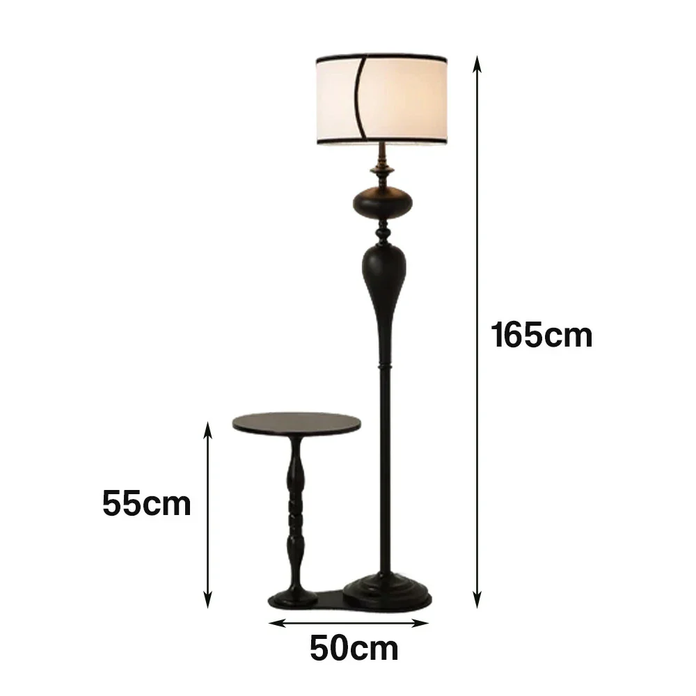 LIVARA Floor Lamp Three-Mode Light Beech Wood Top Handwoven Fabric Shade Heavy-Duty Base - Image 5
