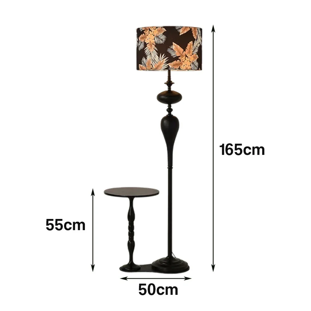LIVARA Floor Lamp Three-Mode Lighting Beech Wood Tabletop Handwoven Fabric Shade Space-Saving Design - Image 5